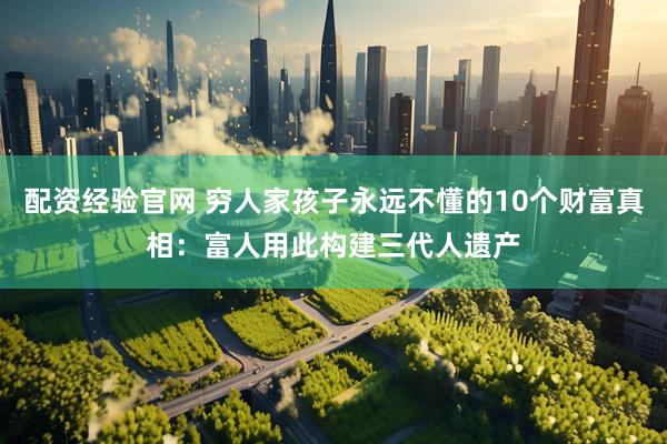 配资经验官网 穷人家孩子永远不懂的10个财富真相：富人用此构建三代人遗产